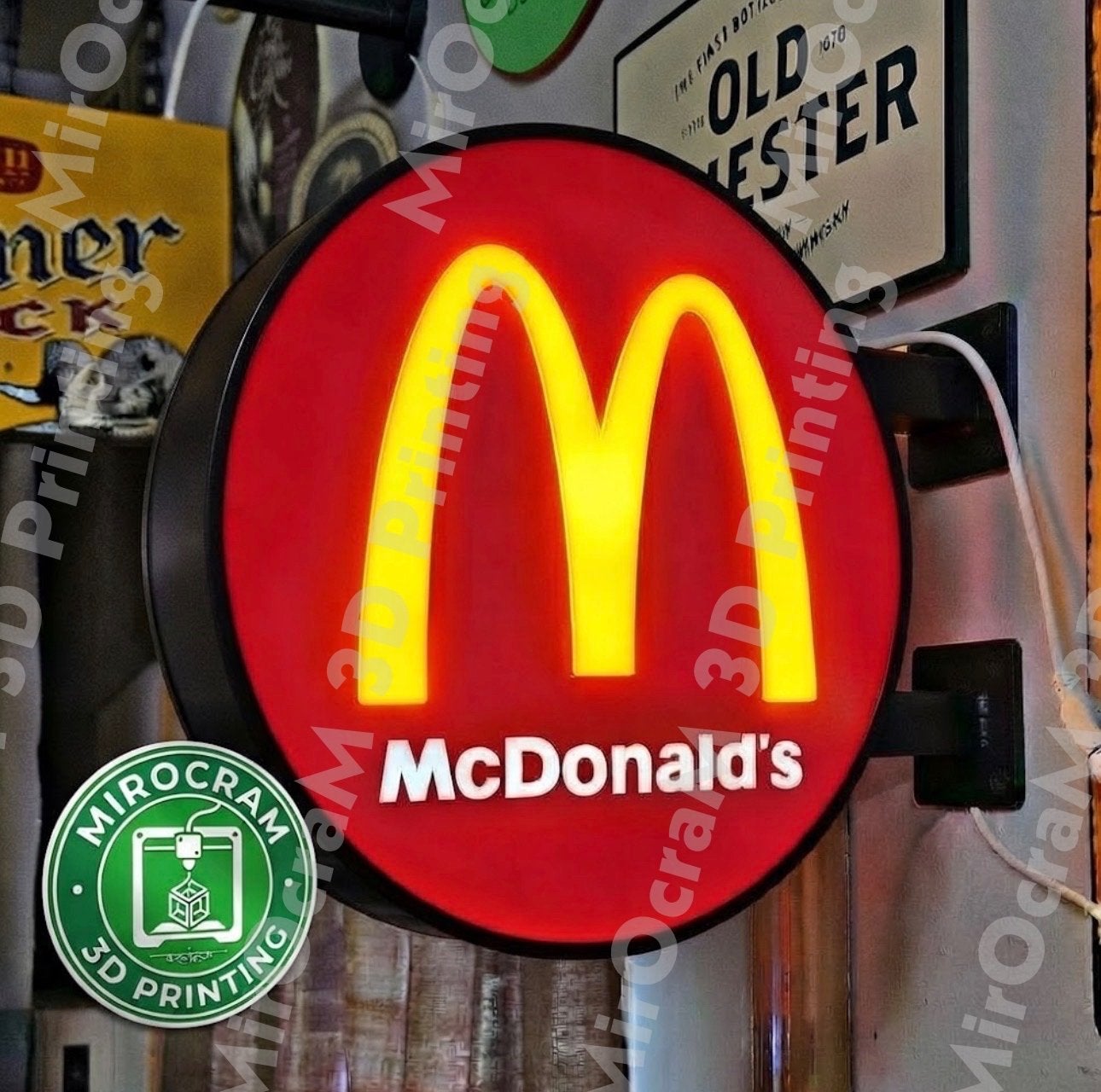 Dubbelzijdige LED Lichtbak - McDonald's Logo, Verzenden, Zo goed als nieuw, Lichtbak of (neon) lamp