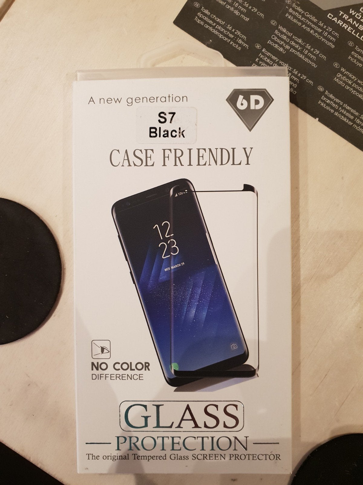 6D Case Friendly Tempered Glass Screenprotector S7 Zwart, Ophalen of Verzenden, Nieuw, Bescherming, Samsung