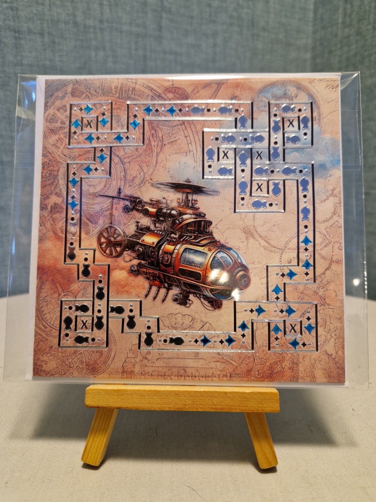 Luxe hobbydots kaartje mannen oude helikopter, Ophalen of Verzenden, Nieuw, Overige thema's