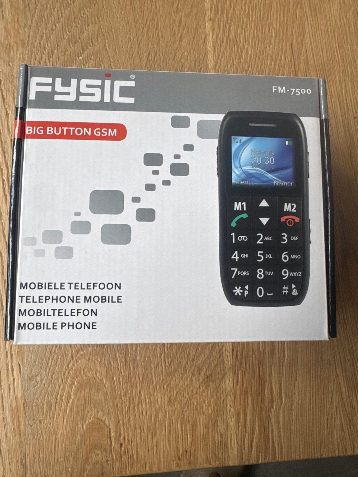Fysic FM-7500 Senioren Mobiele Telefoon in Doos en compleet, Ophalen, Geen camera, Inklapmodel, Zo goed als nieuw