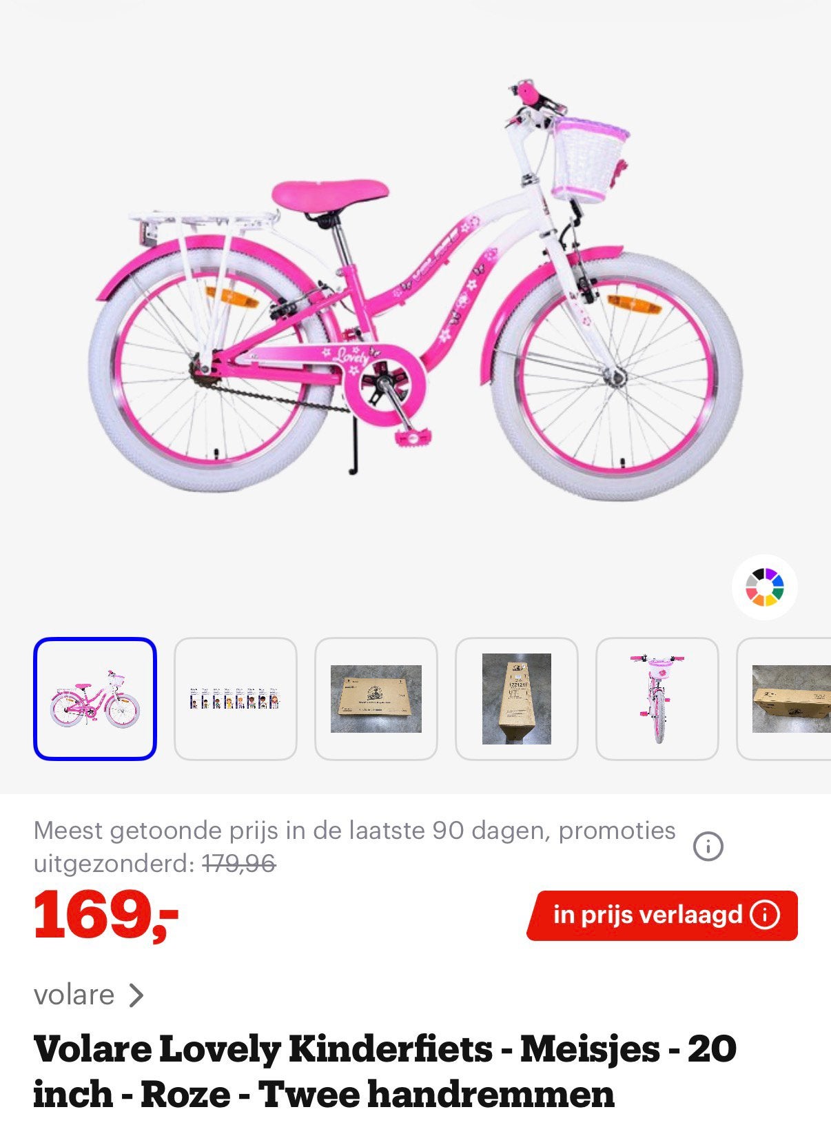 Volare Lovely Meisjesfiets 20 inch zo goed als nieuw €95, Ophalen, Zo goed als nieuw
