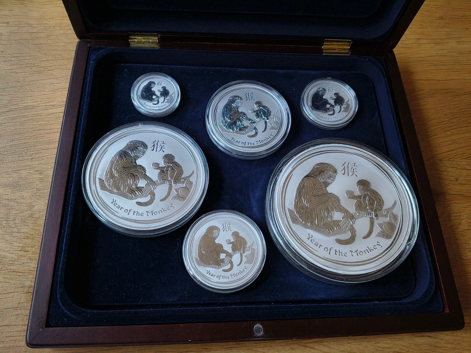 Zilveren Munten Set - Year of the Monkey 2016, Postzegels en Munten, Munten en Bankbiljetten | Toebehoren, Verzenden, Overige typen