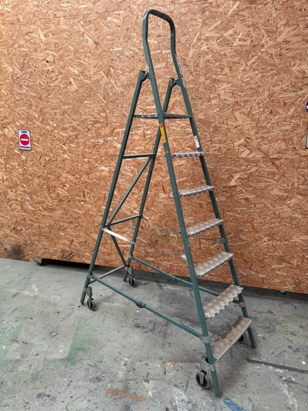 Gunzburger verrijdbare magazijntrap, Ophalen, Gebruikt, Trap, Opvouwbaar of Inschuifbaar