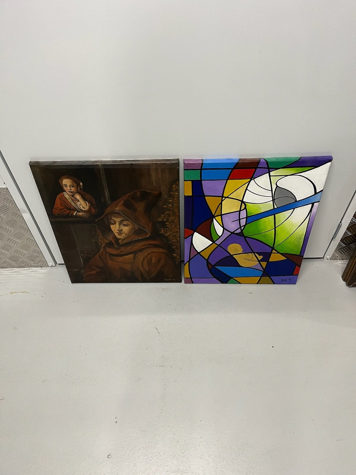 2 Schilderijen Bert '19 - 40x50 cm, Ophalen