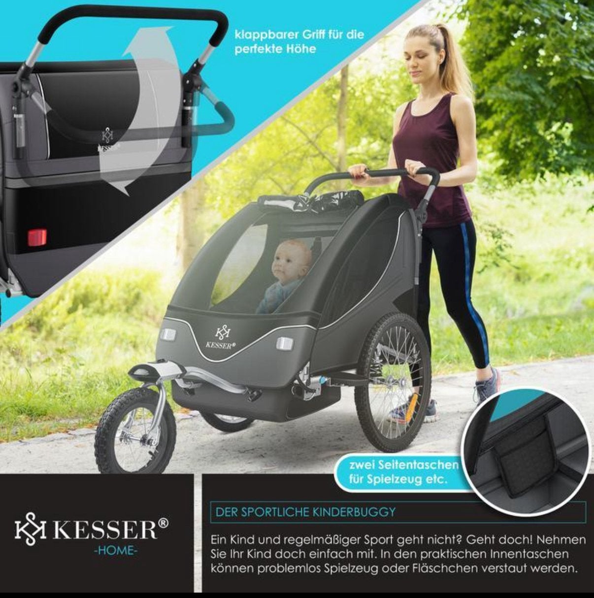 KESSER Kinder Fietsaanhanger Premium - Nieuw in doos, Ophalen, Nieuw, Overige typen, Minder dan 20 kg