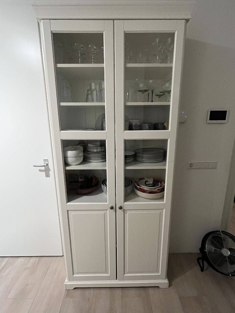IKEA Servieskast / Vitrinekast LIATORP, Ophalen, 50 tot 100 cm, Glas, Landelijke stijl