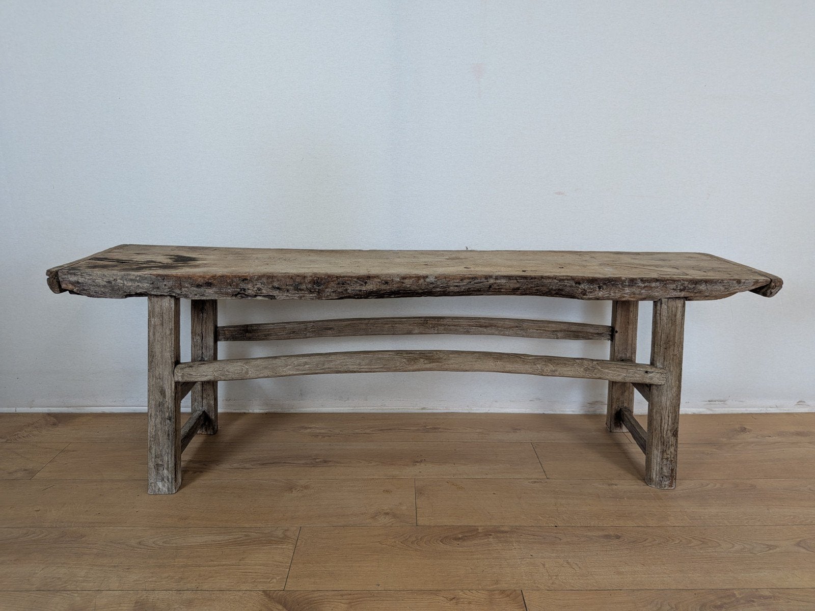 Antieke Chinese Iepenhouten Bank – Massief Elm – Authentiek, Ophalen of Verzenden