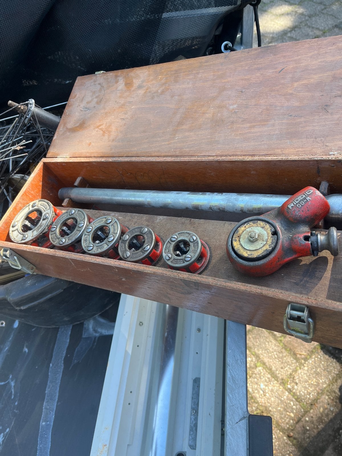RIDGID 12R pijpsnijder set met koffer, Ophalen of Verzenden, Gebruikt