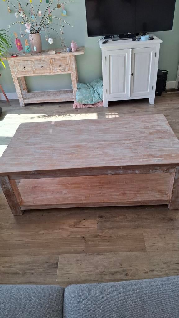 Leuke salontafel van teakhout, Huis en Inrichting, Tafels | Salontafels, Ophalen, Gebruikt, 100 tot 150 cm, Teakhout