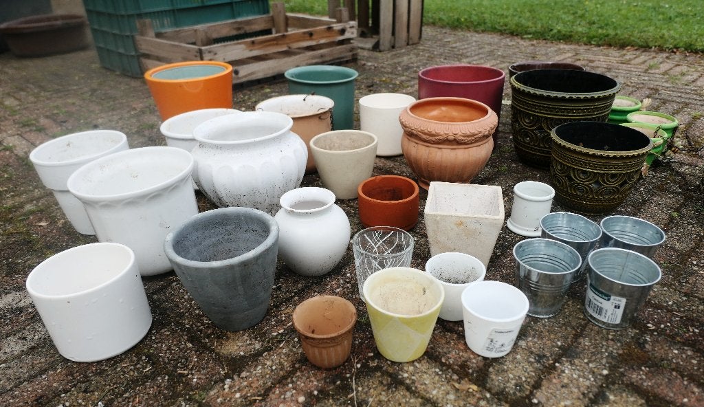 Partij bloempotten voor binnen, Tuin en Terras, Bloempotten, Ophalen, Gebruikt, Rond, Binnen