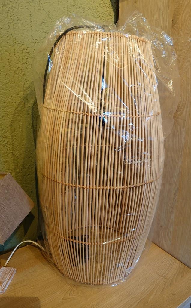 De laatste! Grote nieuwe Rotan Hanglamp Weg=Weg, Ophalen of Verzenden, Nieuw, 50 tot 75 cm