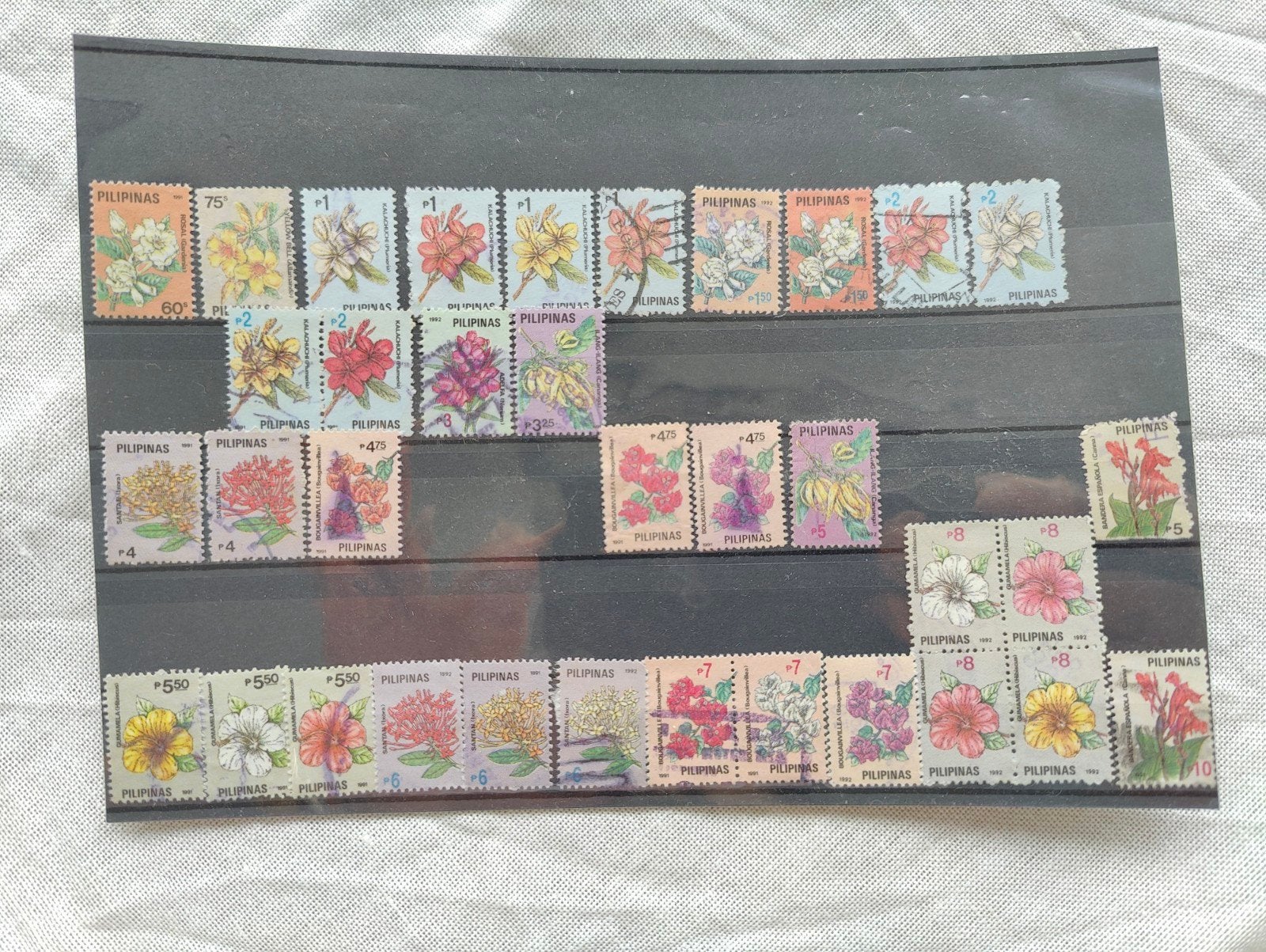 Filipijnen postzegels met bloemenmotieven, Ophalen of Verzenden, Gestempeld, Zuidoost-Azië