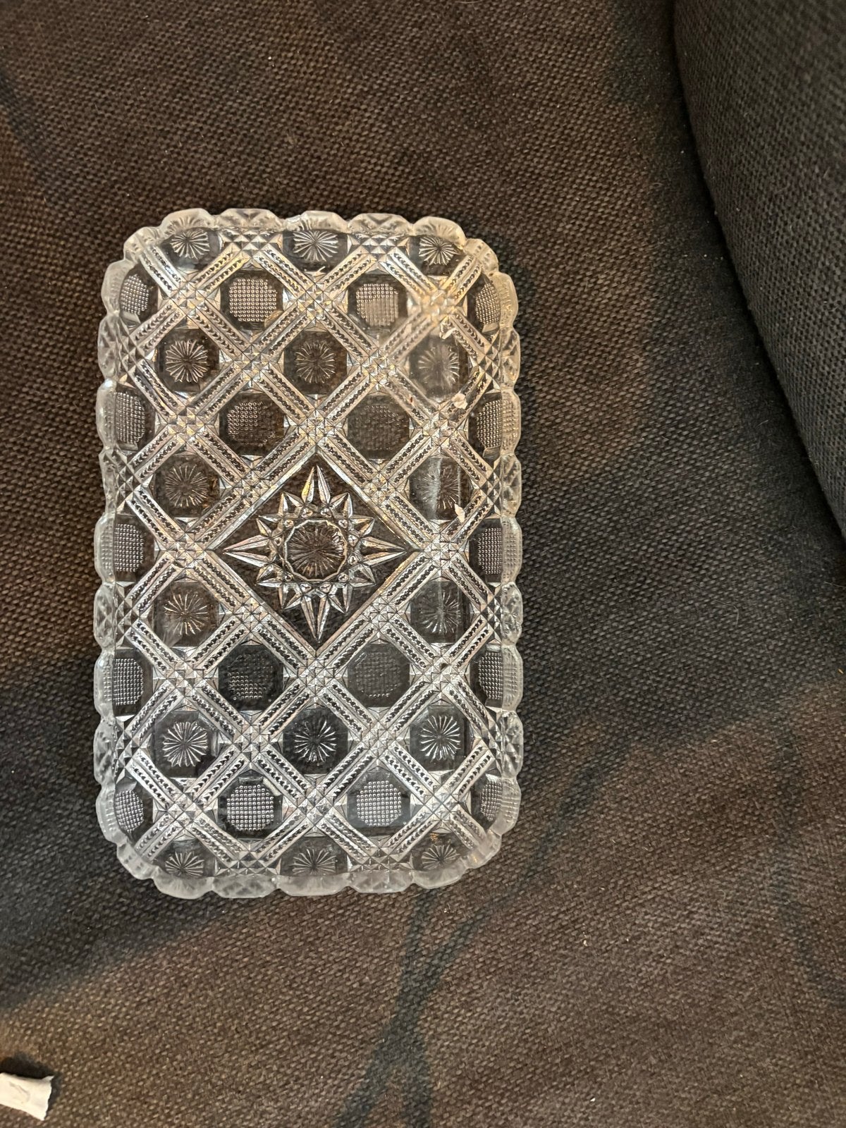 Antieke Kristallen Serveerschaal - 22,5 x 14 cm, Antiek en Kunst, Antiek | Glas en Kristal, Ophalen of Verzenden