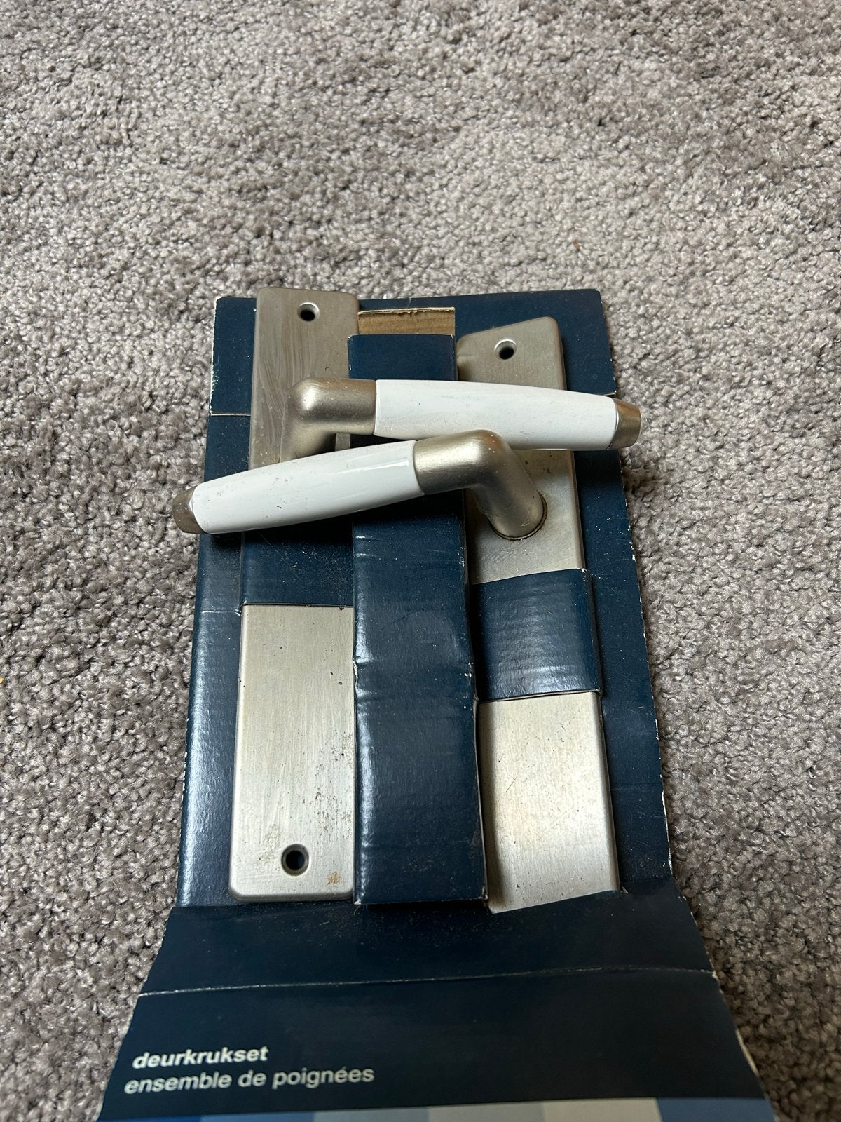 Deurkrukken met keramieken witte handvaten, Doe-het-zelf en Verbouw, Ophalen, Nieuw, Overige materialen, Klink of Kruk