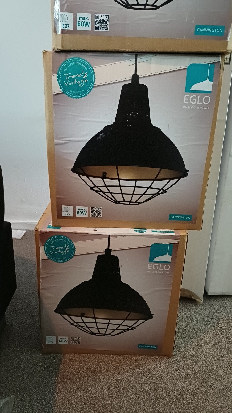 Nieuwe EGLO Cannington hanglamp - Vintage Stijl, Ophalen, Nieuw, Vintage, Industrieel, E27 (groot)
