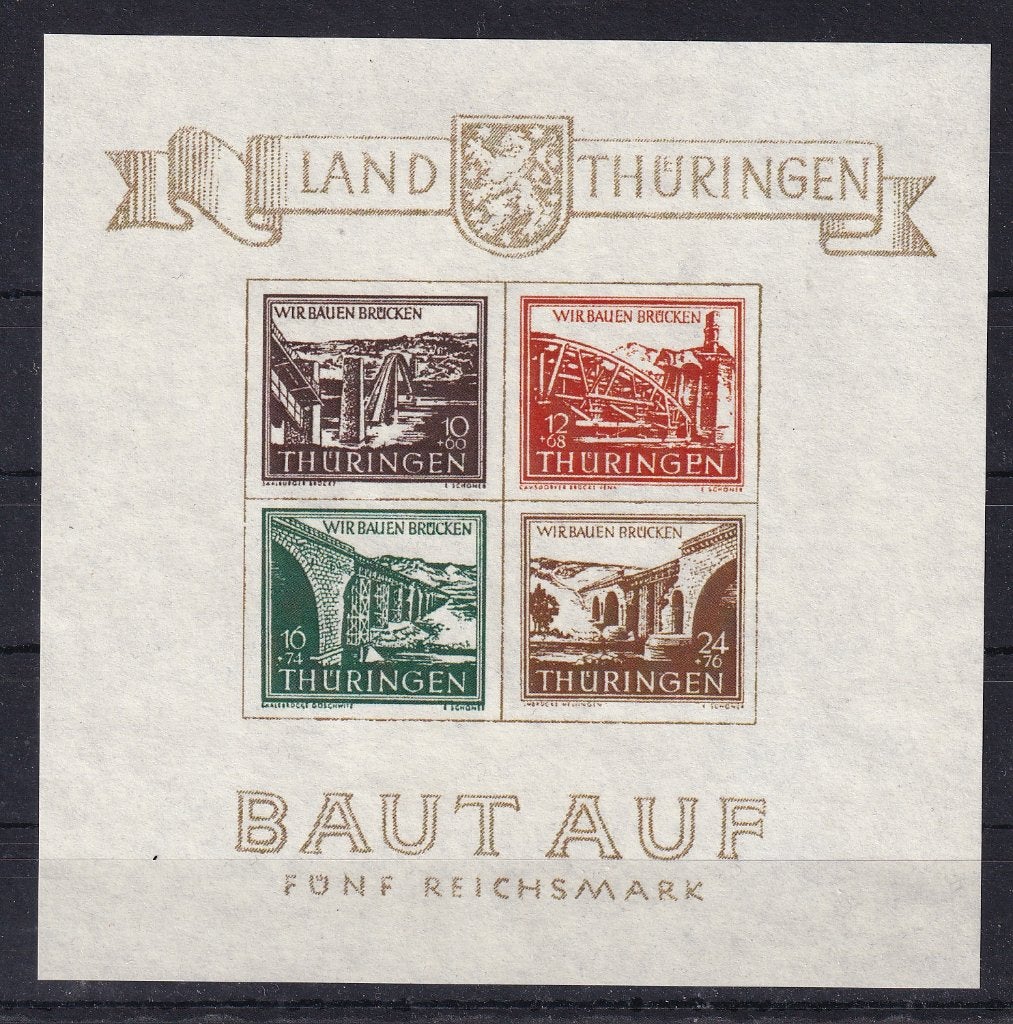 A212) 1949 Blok4 Thuringen MNH €450 geeen garantie, Verzenden, Overige periodes, Postfris