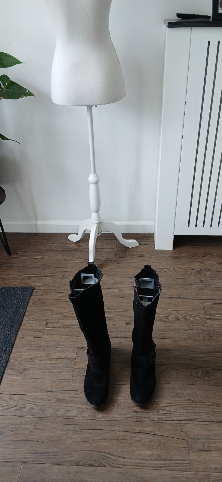 Zwarte hoge laarzen, maat 41, Kleding | Dames, Schoenen, Gedragen, Hoge laarzen, Zwart, Ophalen of Verzenden