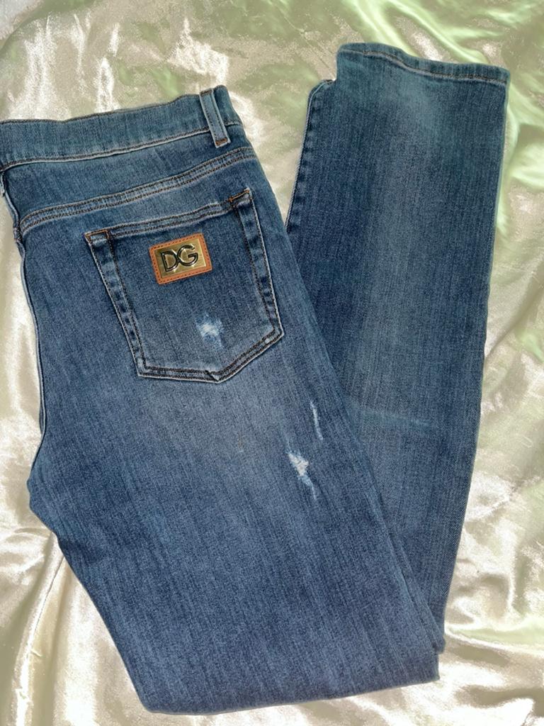Originele Dolce & Gabbana jeans met gouden DG logo patch 34, Kleding | Heren, Broeken en Pantalons, Ophalen of Verzenden, Zo goed als nieuw