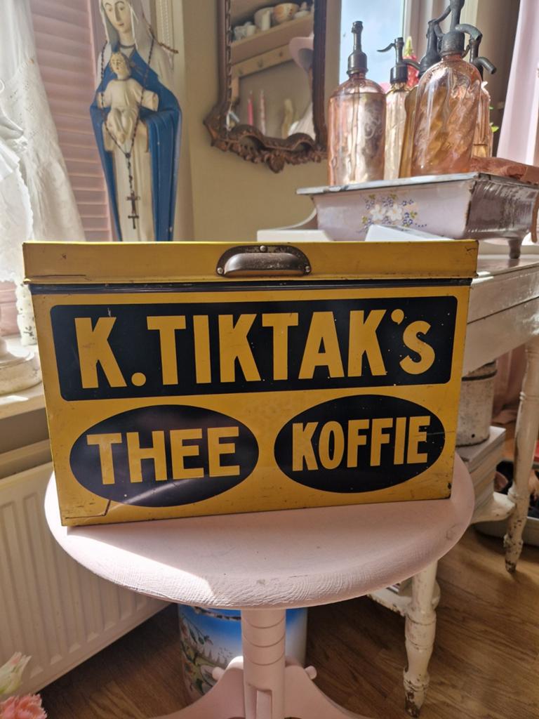 K.TIKTAK'S THEE EN KOFFIE BLIK, Verzamelen, Blikken, Ophalen of Verzenden, Gebruikt, Koffie