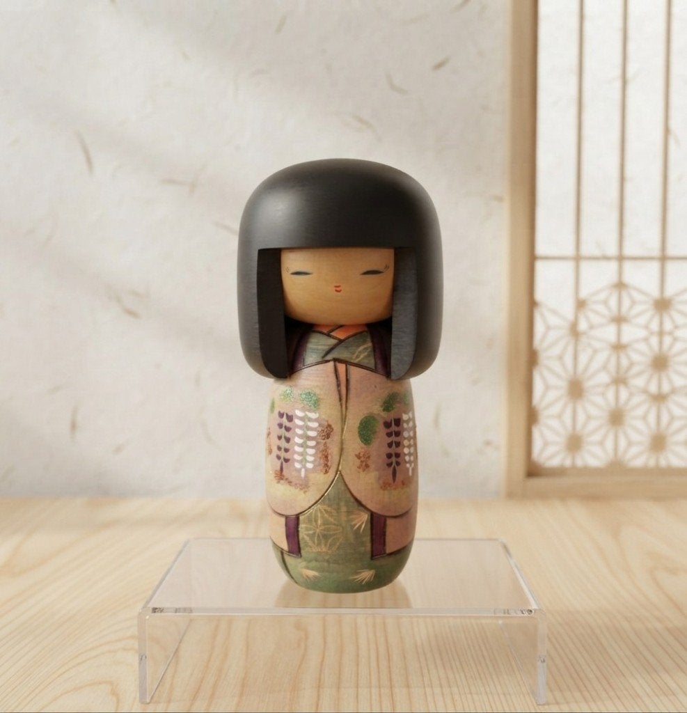 Schitterende Yosooi kokeshi van Masae Fujikawa, Hout, Handgemaakt, Verzenden, Japan