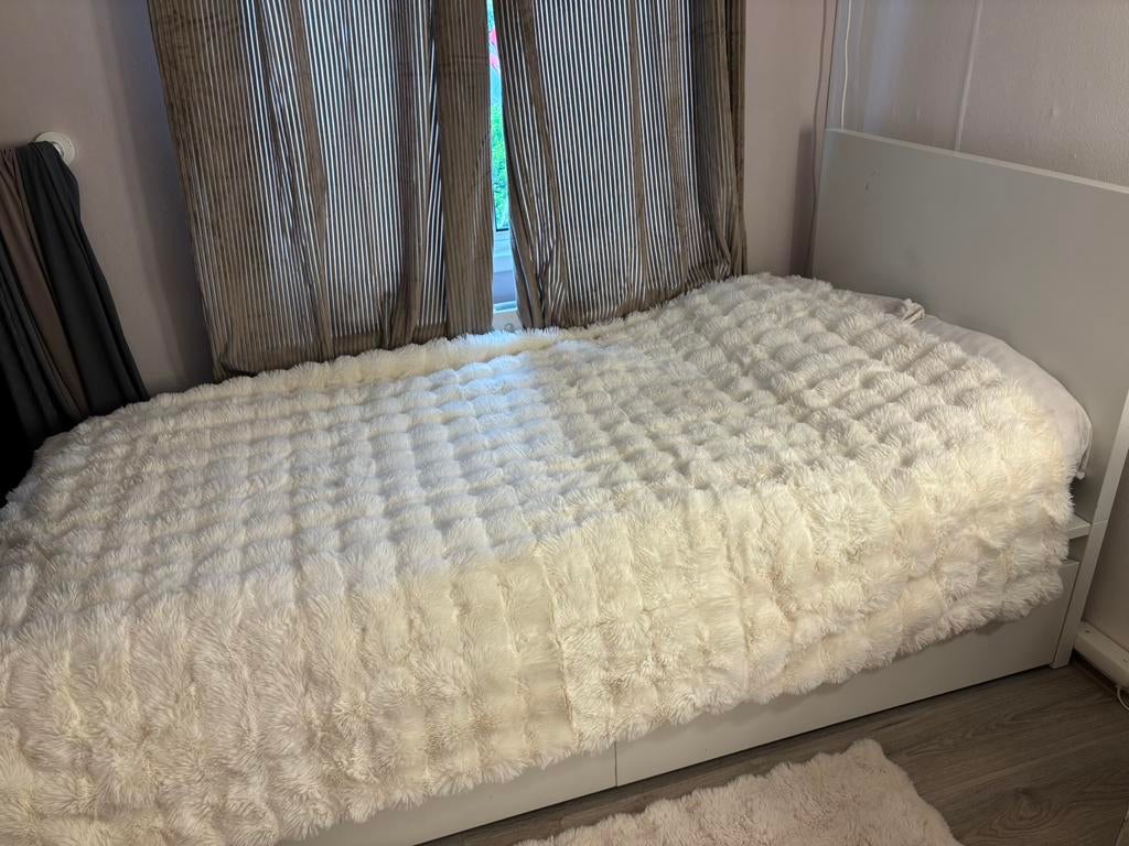 Ikea 1 persoonsbed met lades, Ophalen, 90 cm, Eenpersoons, Wit