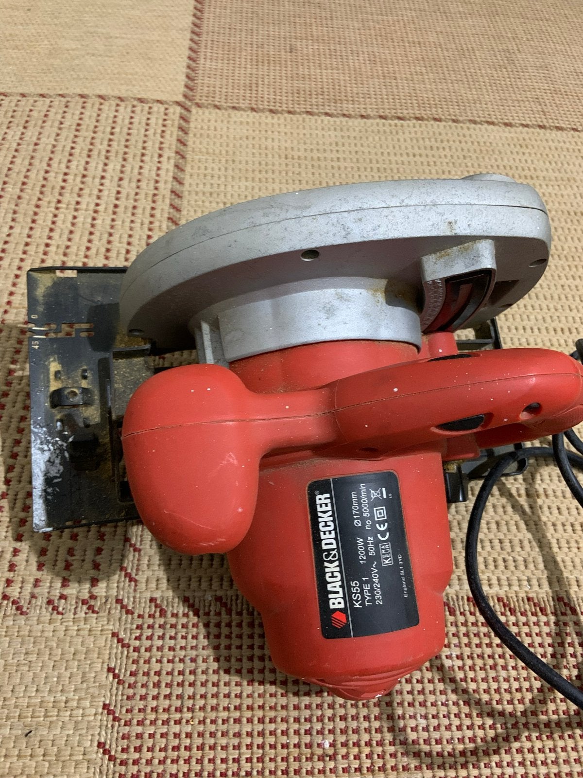 Black & Decker KS55 Cirkelzaag - 1200W, Ophalen, Gebruikt, Cirkelzaag, 30 tot 70 mm
