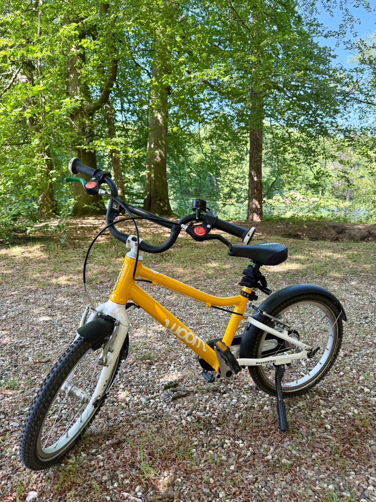 Woom 3 geel - 16 inch, Ophalen, Zo goed als nieuw, Terugtraprem, 16 tot 20 inch