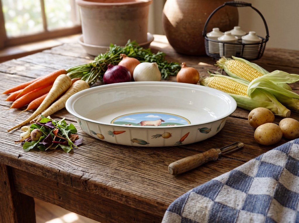 Nieuwstaat Villeroy Boch ovenschaal A la Ferme les Animaux., Villeroy & Boch, Nieuw, Ophalen of Verzenden, Schaal of Schalen