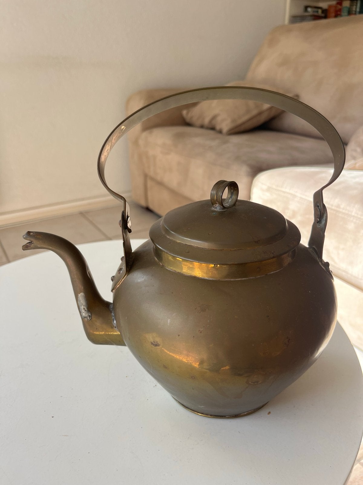 Antieke koperen theepot uit 1878 - Uniek verzamelstuk, Antiek en Kunst, Ophalen of Verzenden, Koper