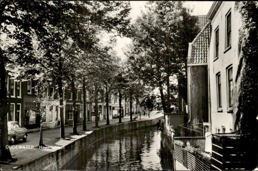 Oudewater - Havenstraat - Straat langs gracht, Ophalen of Verzenden, 1960 tot 1980, Gelopen, Utrecht