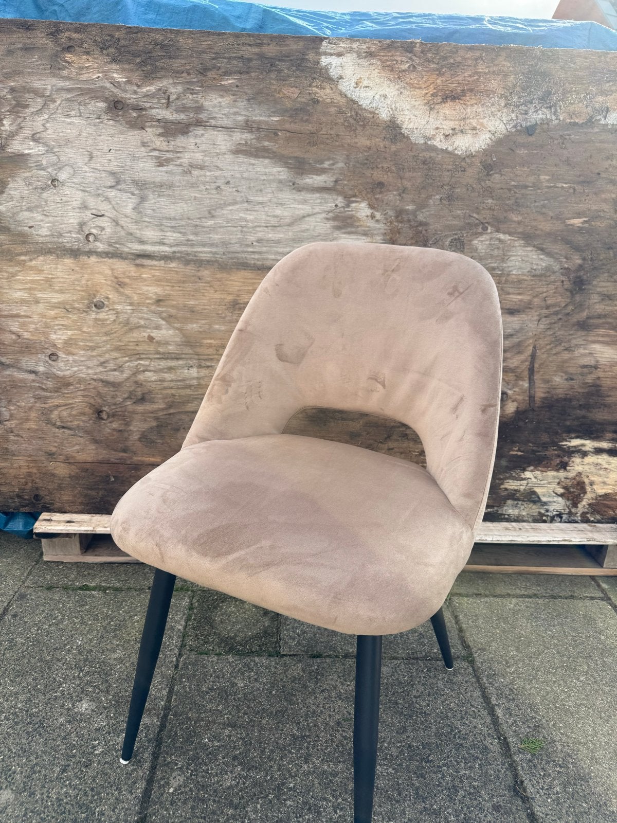 Mooie velvet camel stoel - Zo goed als nieuw, Huis en Inrichting, Overige kleuren, Ophalen of Verzenden, Zo goed als nieuw, Eén