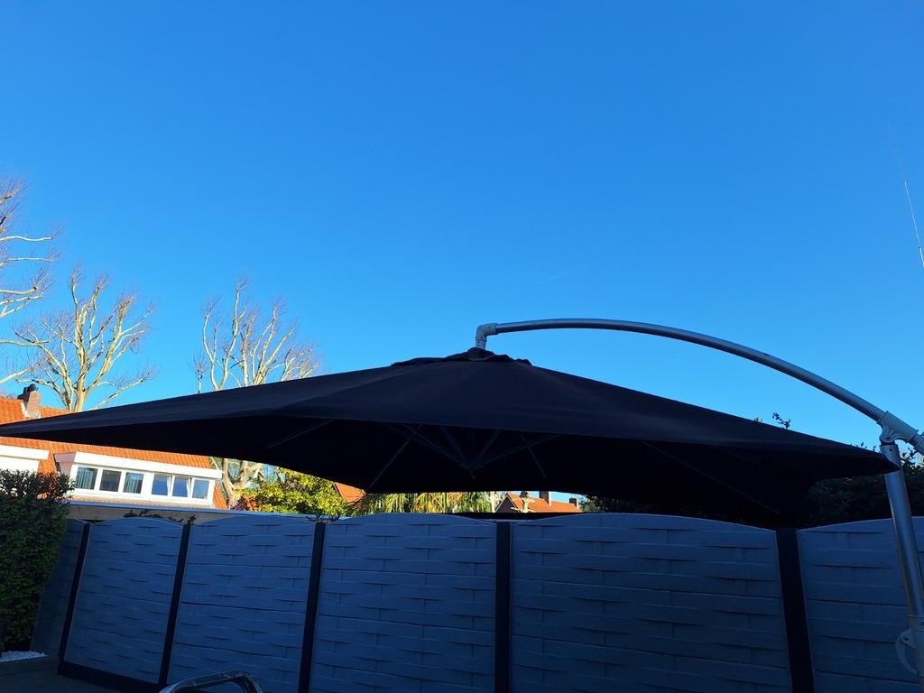 Parasol 3x3, Tuin en Terras, Parasols, Ophalen, Gebruikt, Zweefparasol
