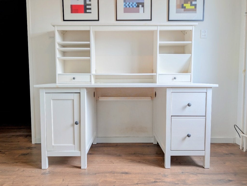 IKEA Hemnes bureau met opzetstuk, Ophalen, Gebruikt, 155 cm, Opzetstuk