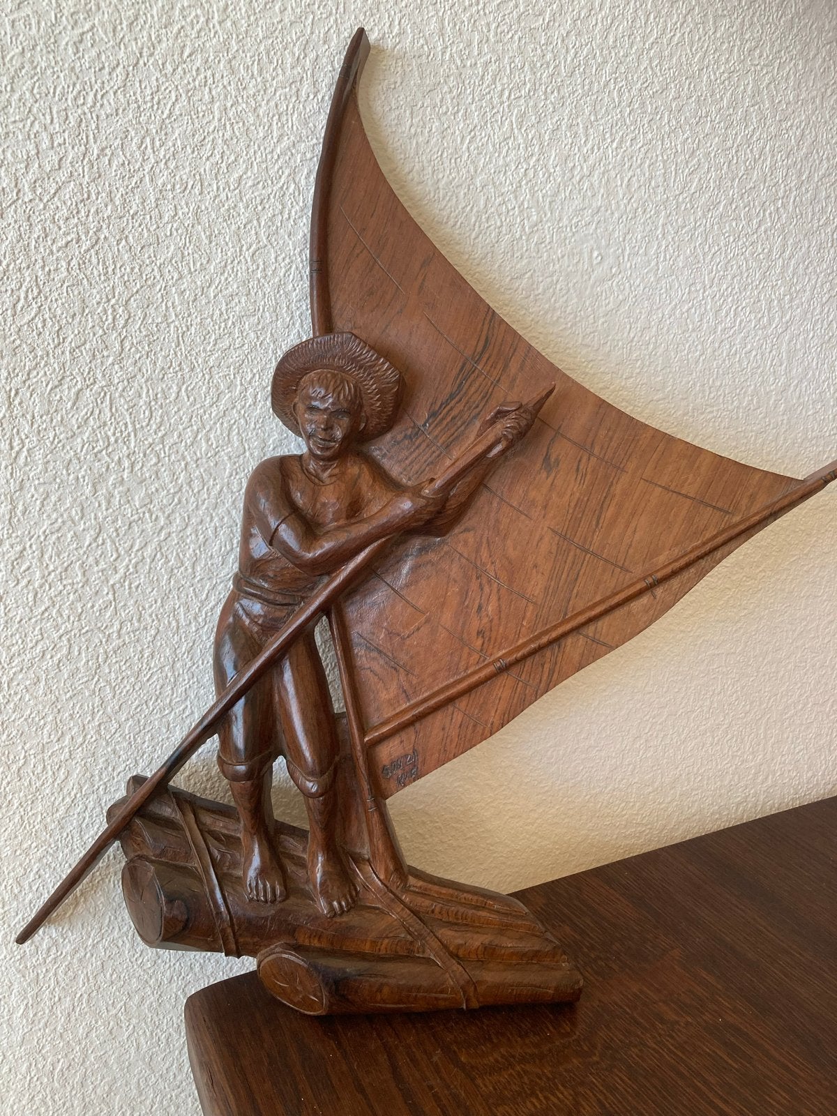 Vintage houten sculptuur van,Souza Rio,Art popular jaren 60, Ophalen of Verzenden, Handgemaakt, 20 - 50 cm, Beeld