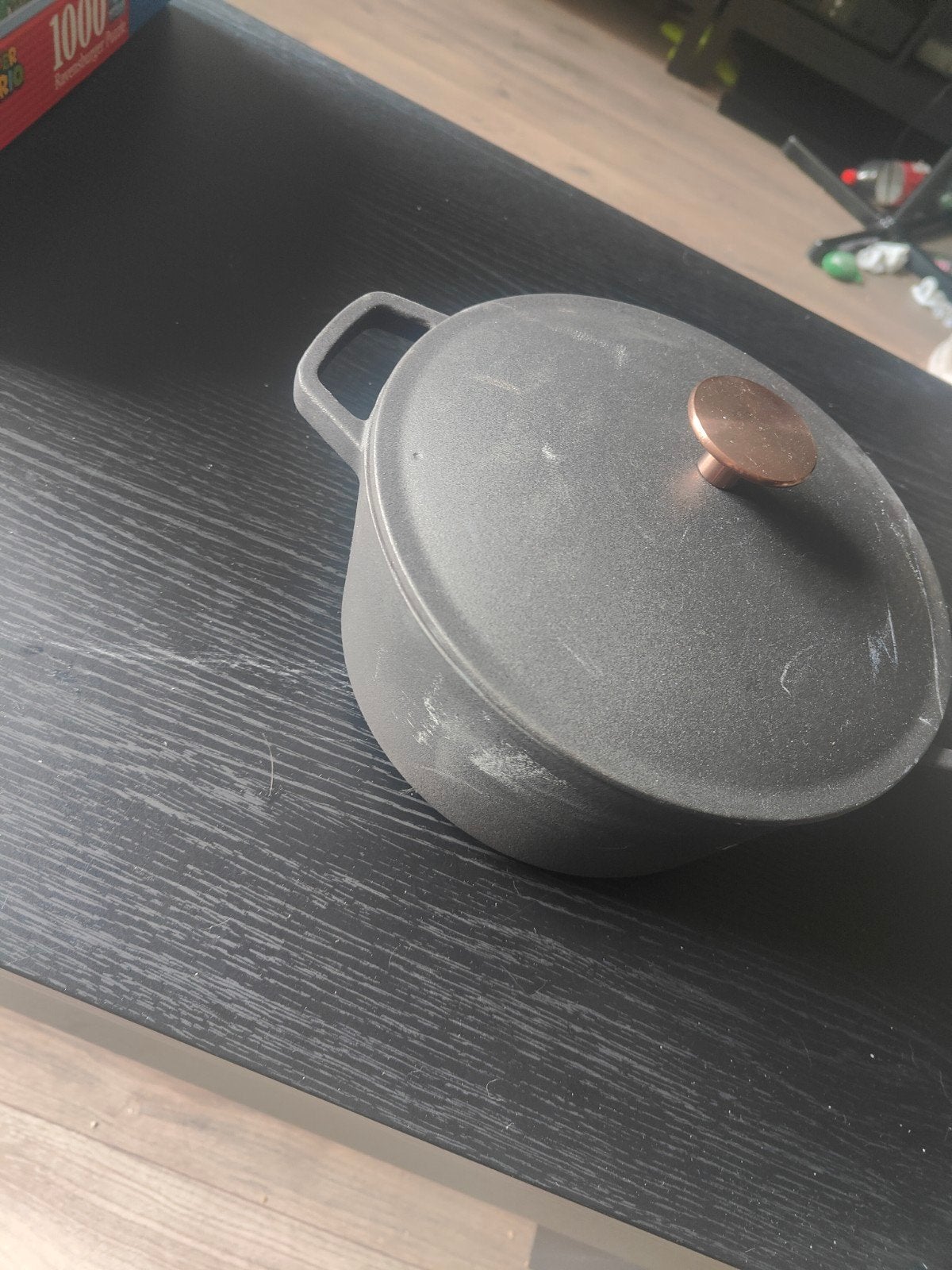Gietijzeren pan met deksel - Ideaal voor stoofpotten, Huis en Inrichting, Keuken | Potten en Pannen, Gebruikt, Gietijzer, Keramische plaat