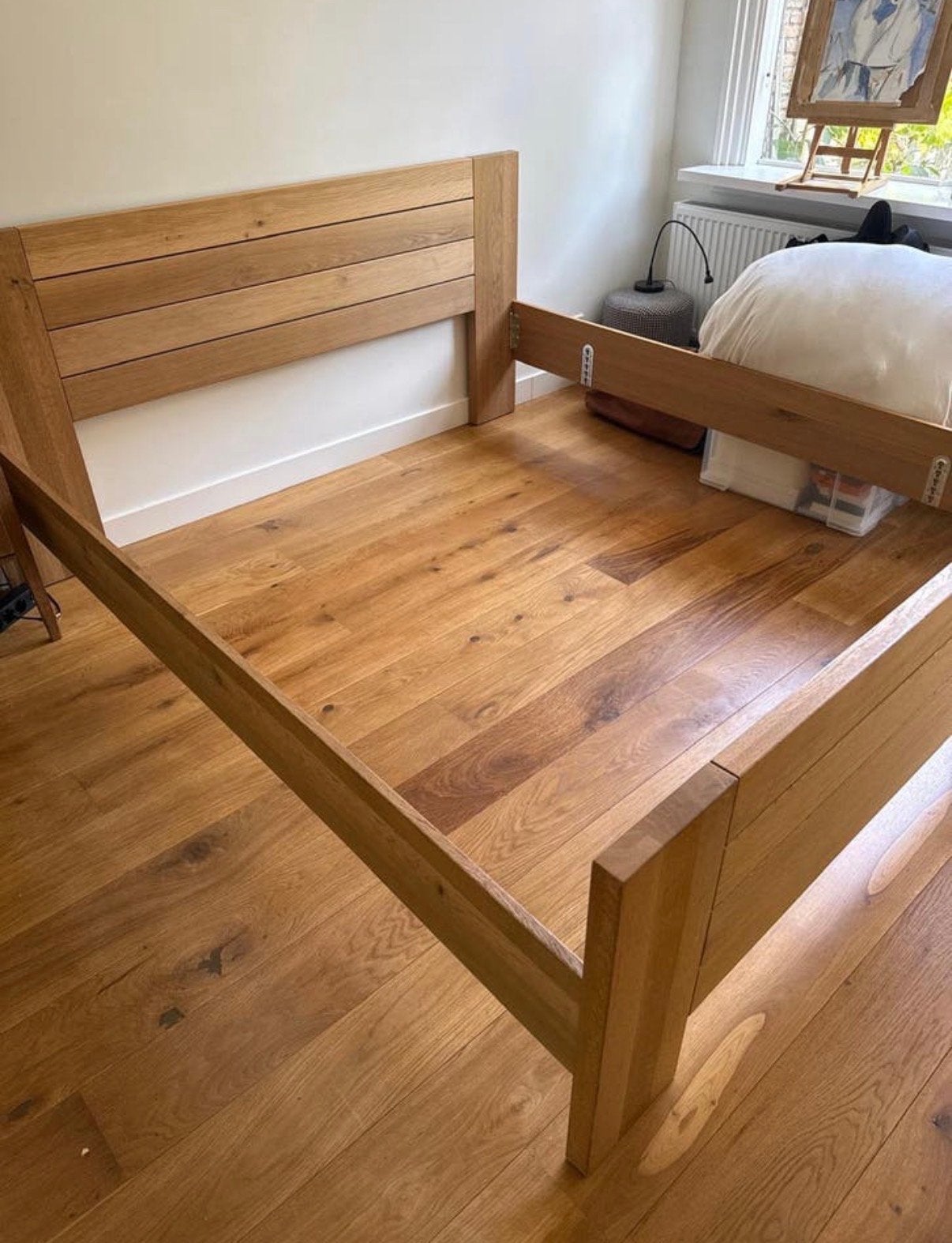 Massief eiken bedframe 180x200 Aberson Nieuwprijs €1.699, Ophalen