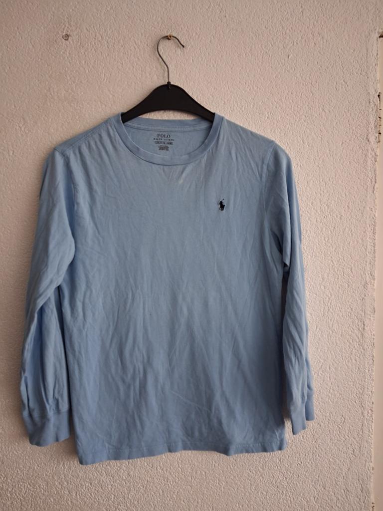 Polo Ralph Lauren Longsleeve Lichtblauw Maat L/G (14-16), Gebruikt, Ophalen of Verzenden, Shirt of Longsleeve, Polo Ralph Lauren