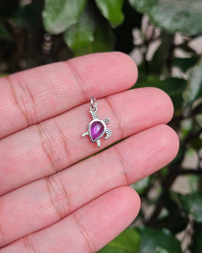 Amethist Schildpad Hanger Sri - Echt Zilver, Verzenden, Paars, Info@lavicollection.com, Nieuw