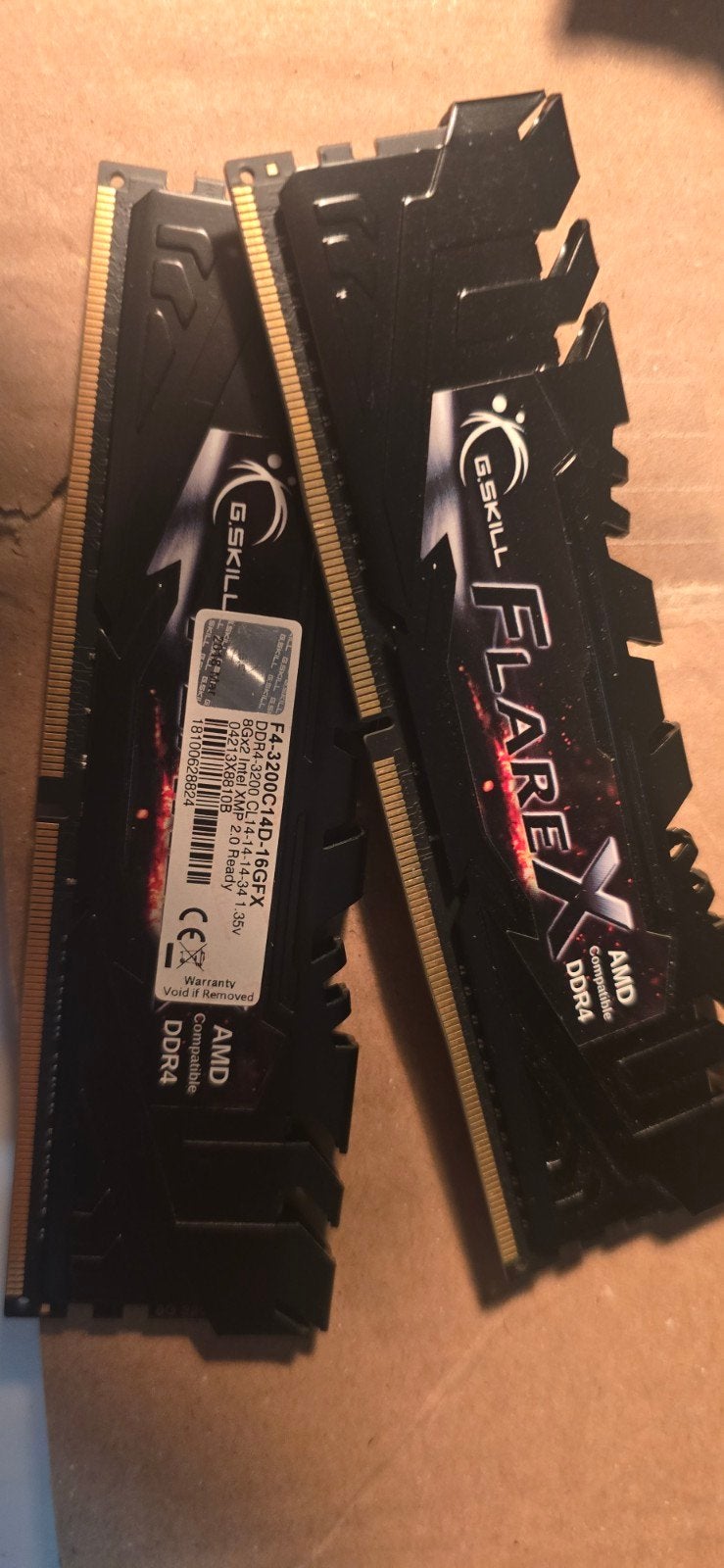 G.SKILL FlareX 16GB (2x8GB) DDR4 3200MHz CL14 RAM, Computers en Software, RAM geheugen, Gebruikt, DDR4, Ophalen of Verzenden, Desktop