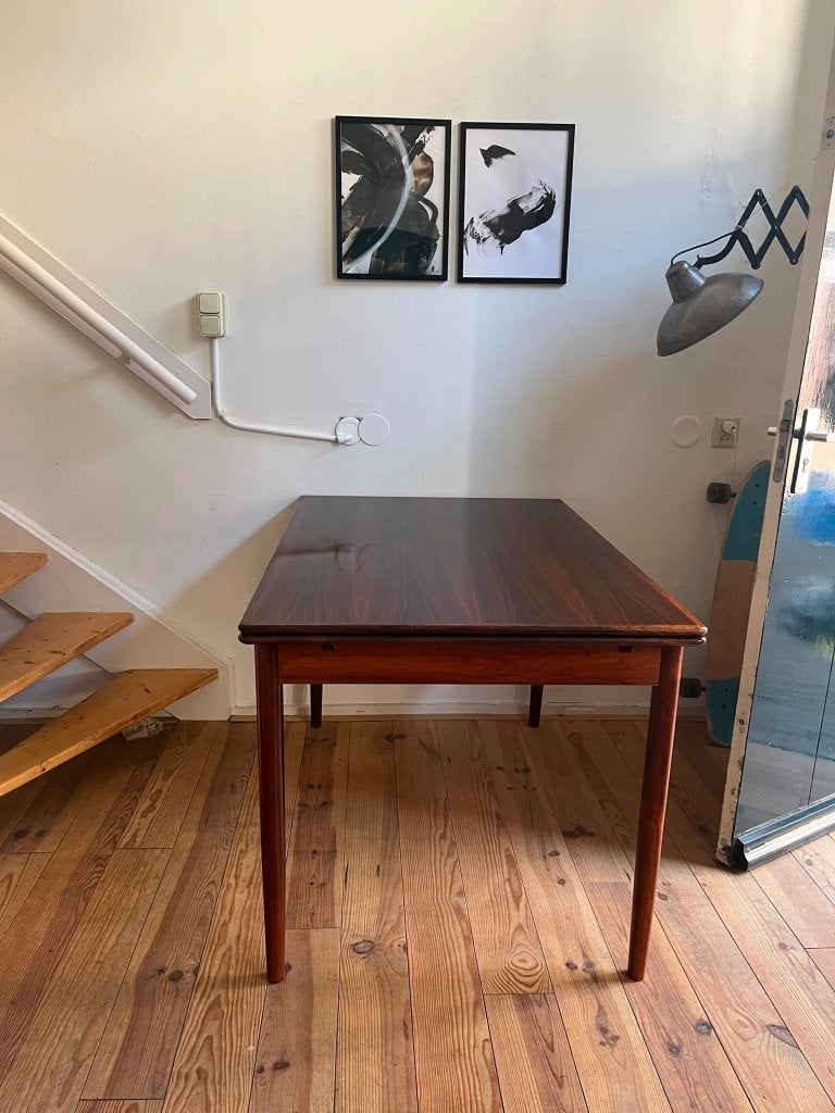 Eettafel uitschuifbaar | Vintage | Deens | Antiek, Huis en Inrichting, Tafels | Eettafels, Gebruikt, 50 tot 100 cm, 100 tot 150 cm