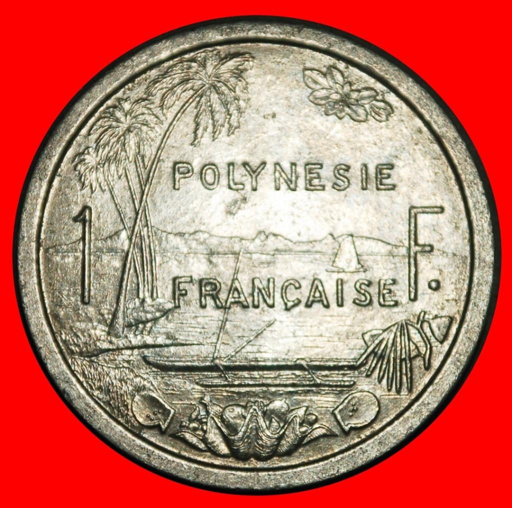 Ⰺ FRANCE SHIPS without IEOM: FRENCH POLYNESIA 1 FRANC 1965!, Ophalen of Verzenden, Losse munt