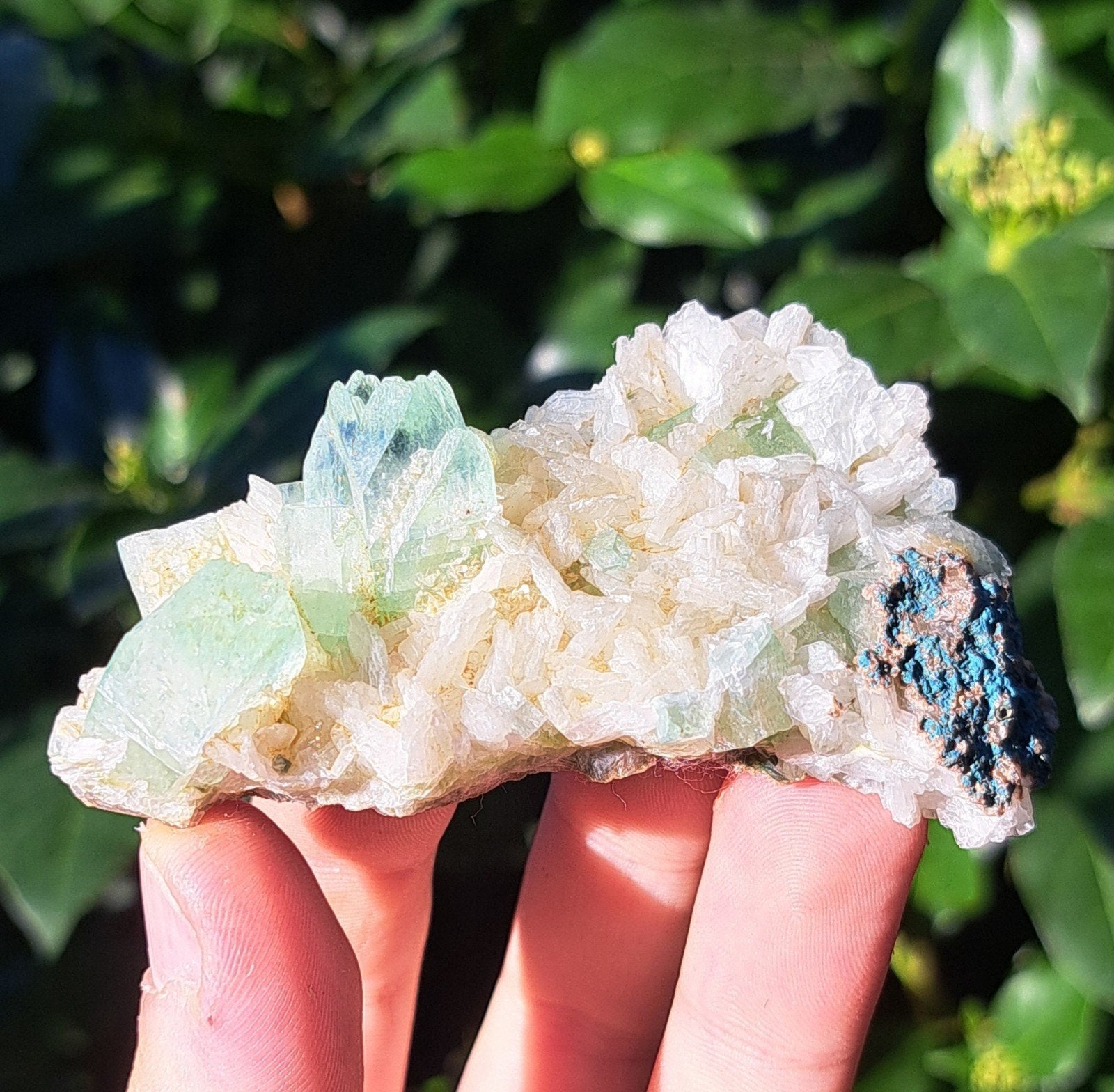 Groene Apofyliet kristal cluster edelsteen verzameling steen, Ophalen of Verzenden