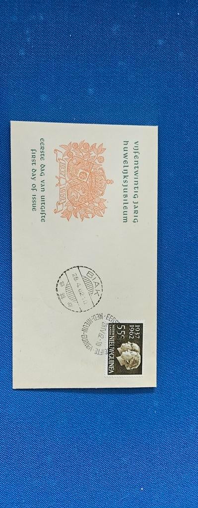 FDC 25-jarig Huwelijksjubileum Juliana & Bernhard, Postzegels en Munten, Postzegels | Eerstedagenveloppen, Ophalen of Verzenden