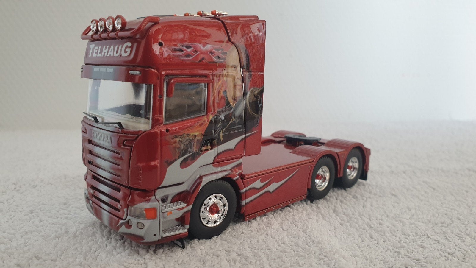 Tekno Scania Telhaug, Hobby en Vrije tijd, Modelauto's | 1:50, Ophalen of Verzenden, Zo goed als nieuw, Bus of Vrachtwagen, Tekno
