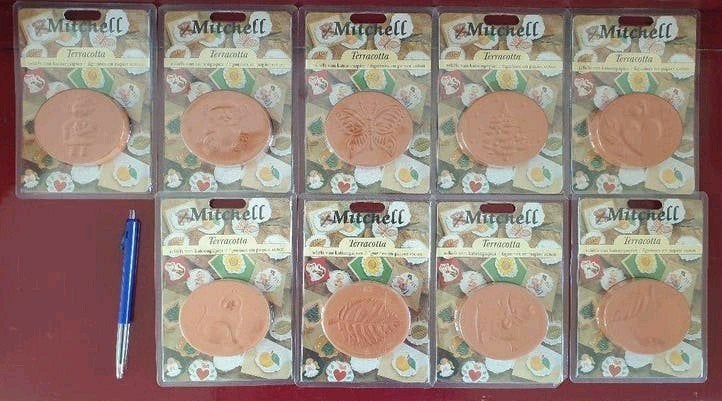 9 stuks Mitchell Terracotta mallen Reliëfs van katoenpapier, Hobby en Vrije tijd, Ophalen of Verzenden, Nieuw, Overige thema's