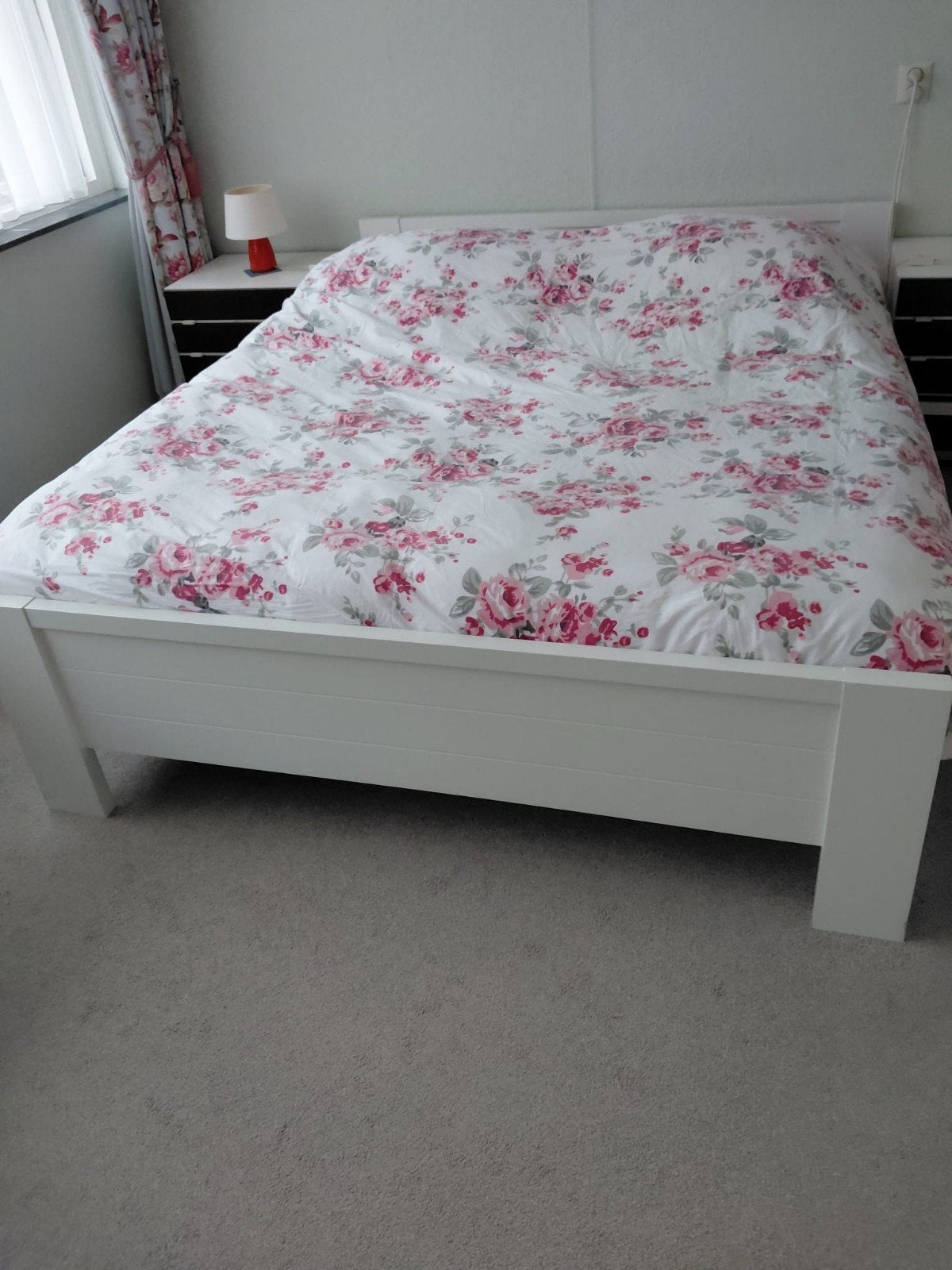 2-persoonsbed 160 x 200, met 2 matrassen., Ophalen, Gebruikt, Tweepersoons