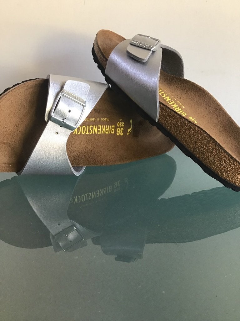 Birkenstock 36 Madrid zilver Nieuw | Gratis verzenden, Slippers, Overige kleuren, Verzenden, Nieuw