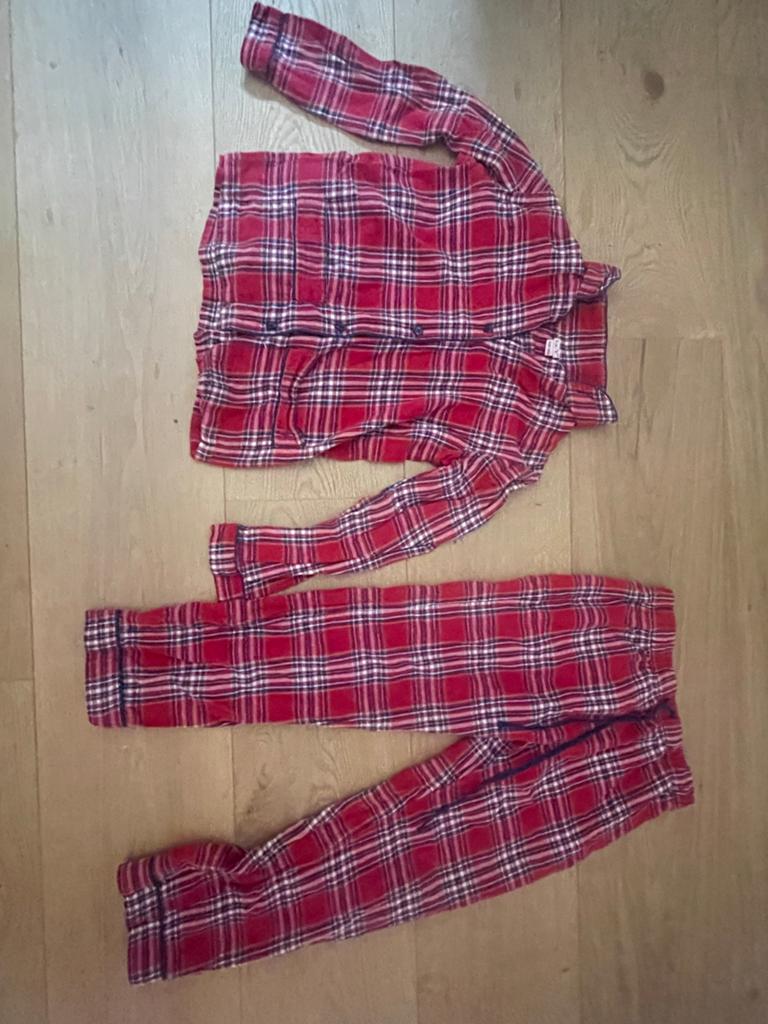 Geruite Pyjama Set Rood - La-V Maat 140-146, Ophalen of Verzenden, Zo goed als nieuw, Maat 34 (XS) of kleiner
