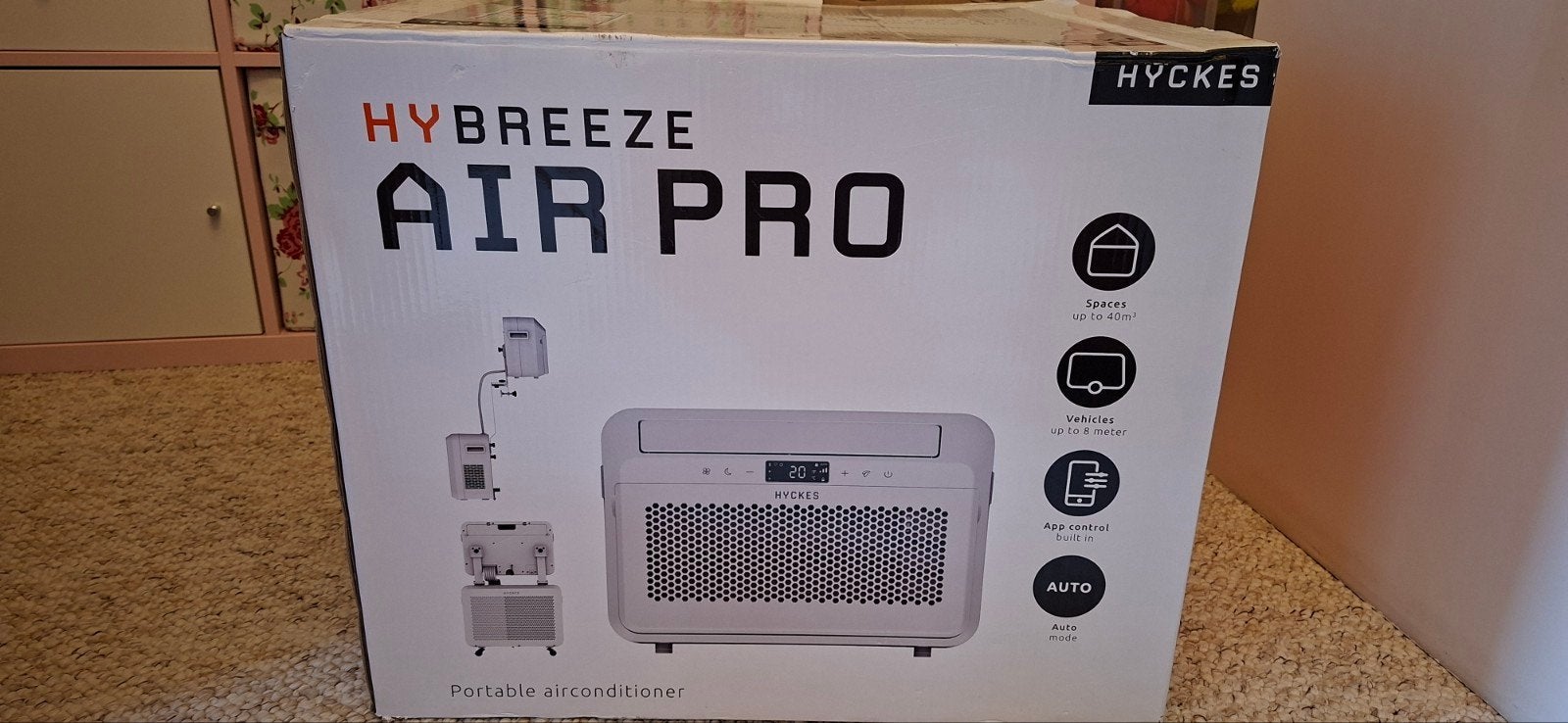 Hybreeze Air Pro Mobiele Airconditioner - zo goed als nieuw, Ophalen, Minder dan 60 m³, 3 snelheden of meer, Zo goed als nieuw