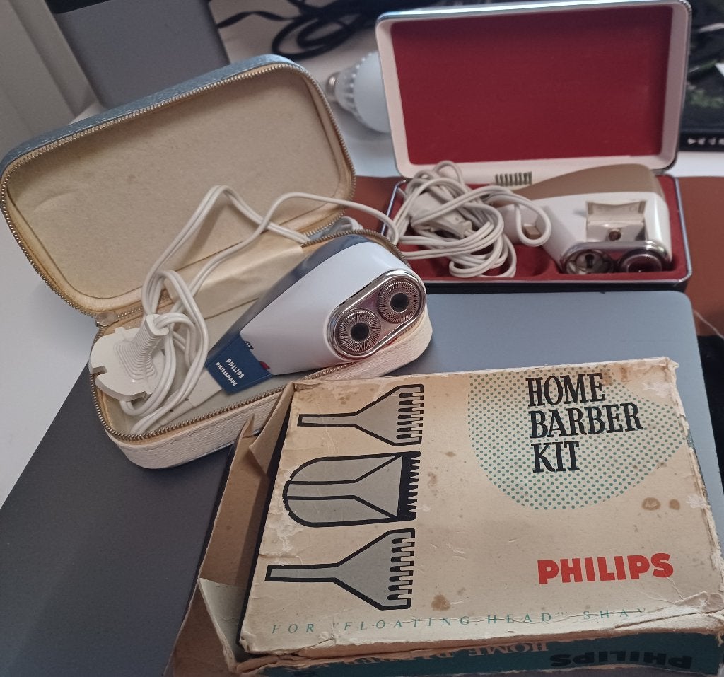 3 vintage Philips scheerapparaat philishave home barber kit, Verzamelen, Ophalen of Verzenden, Persoonlijke verzorging
